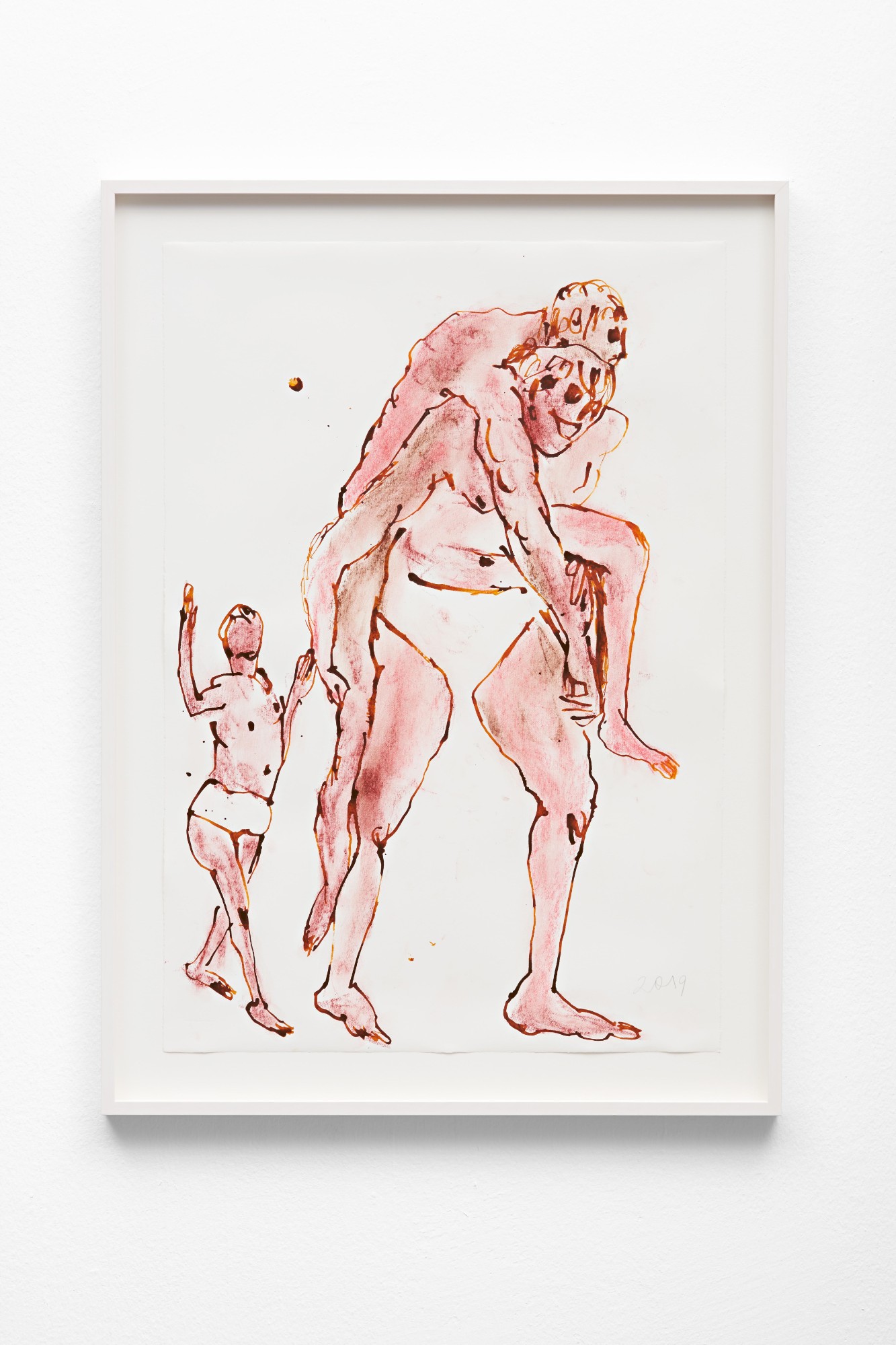Josef Zekoff, Aeneasgruppe, 2019, pastel, ink on paper, 53 x 76 cm