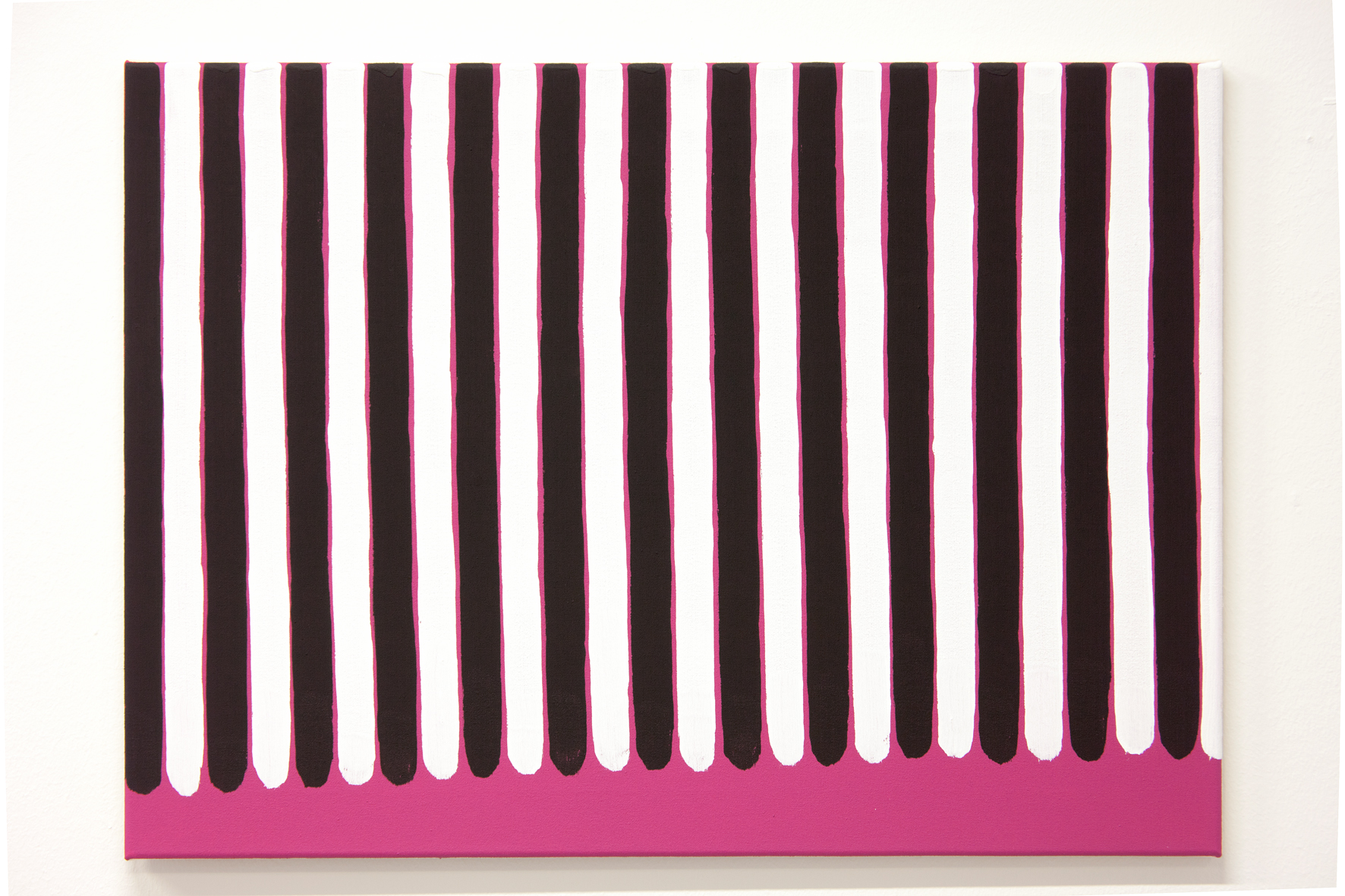 Holger Endres, 01 Magenta Schwarz Weiss (Tag 2), 2012, acrylic on cotton, 50 x 70 cm