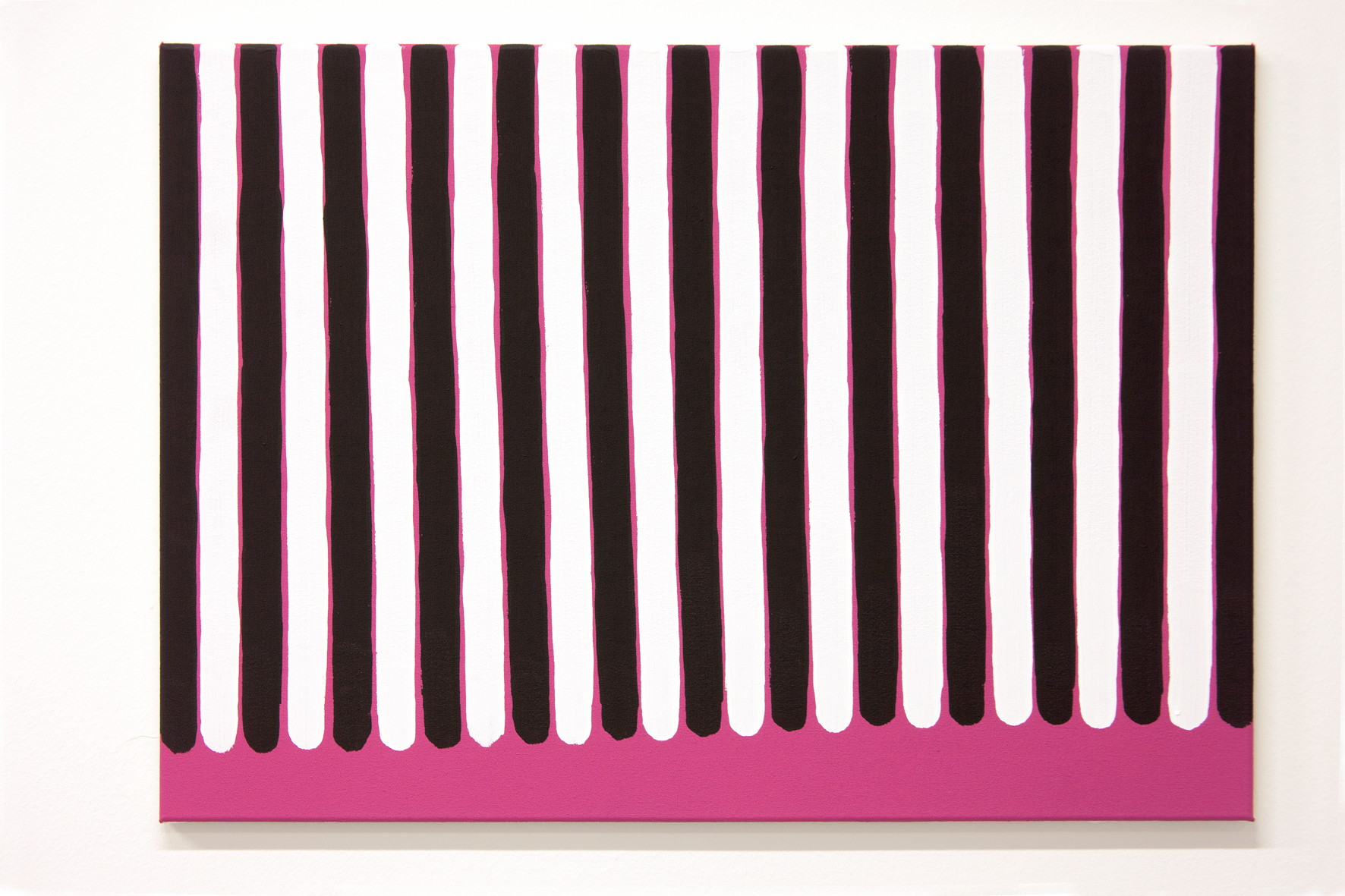 Holger Endres, 01 Magenta Schwarz Weiss (Tag 3), 2012, acrylic on cotton, 50 x 70 cm
