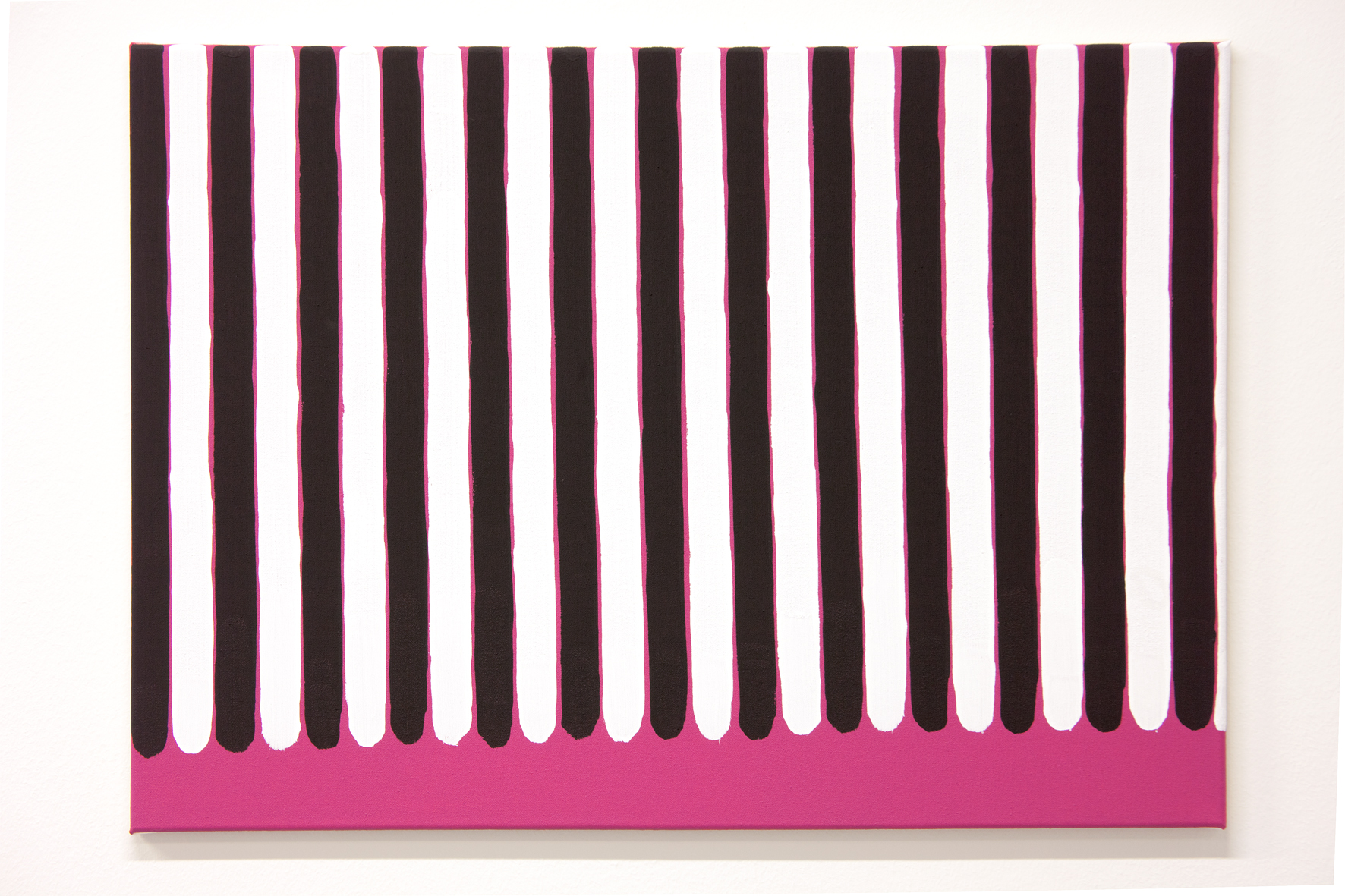Holger Endres, 01 Magenta Schwarz Weiss (Tag 4), 2012, acrylic on cotton, 50 x 70 cm