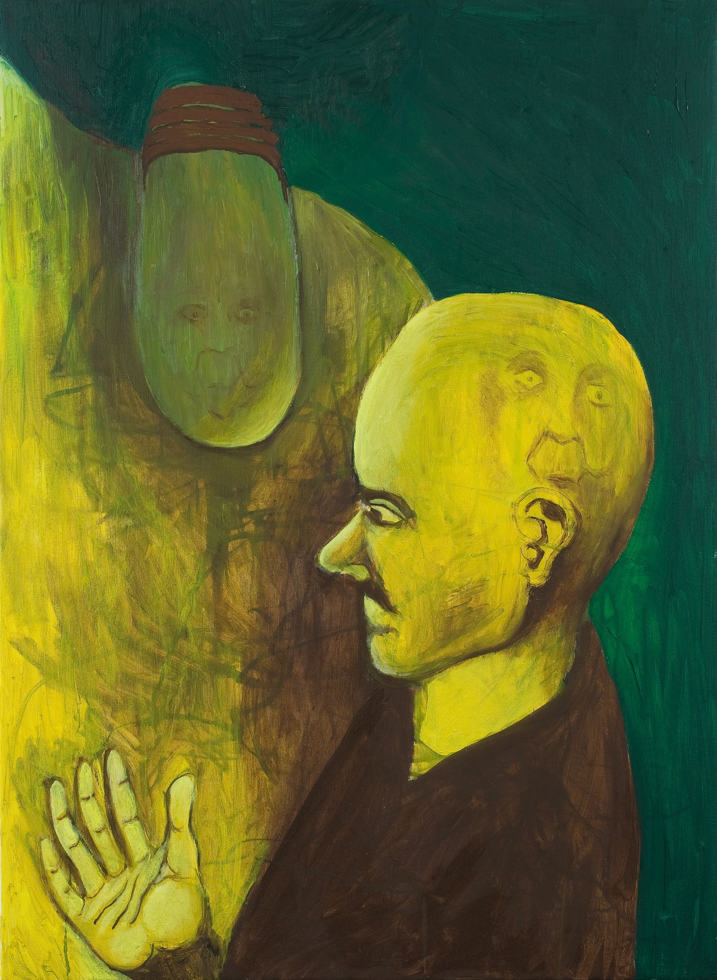René Luckhardt, Das Gesicht in der Birne, 2008, oil on canvas, 89 x 65 cm